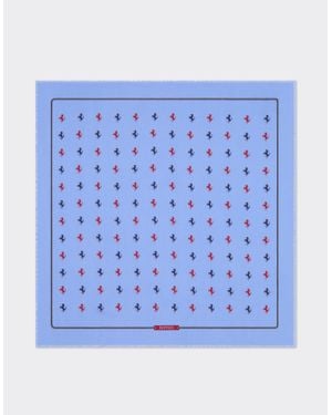 Ferrari Cotton And Silk Twill Scarf - Blue