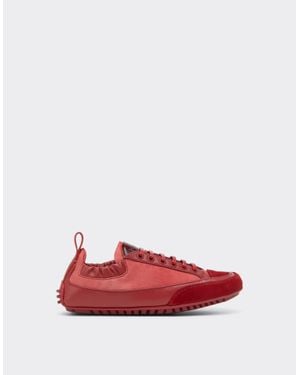 Ferrari Sneaker Driver Aus Nylon, Wildleder Und Leder - Rot