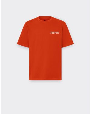 Ferrari Cotton T-Shirt With Logo - Red