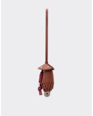 Ferrari Nappa Leather Charm With Scooby And Fringes - White