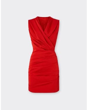 Ferrari Moiré Faille Dress - Red