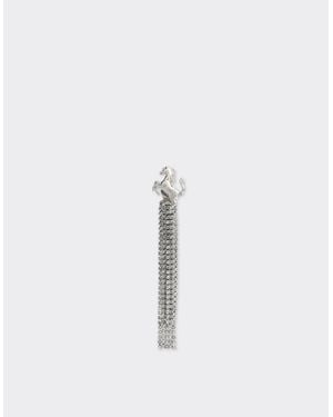 Ferrari Earrings With Rhinestones - White