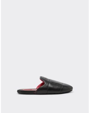 Ferrari Nappa Leather Slippers With 7X7 Stitching - White