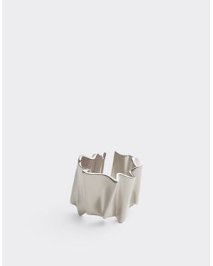 Ferrari Brass Ring With Satin Palladium Finish - White