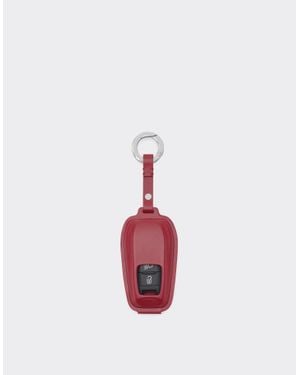 Ferrari Leather Key Ring With Logo - White