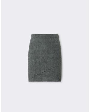 Ferrari Minifalda De Mezcla De Lino - Gris