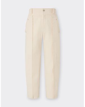 Ferrari Malfilè Cotton Pants - White