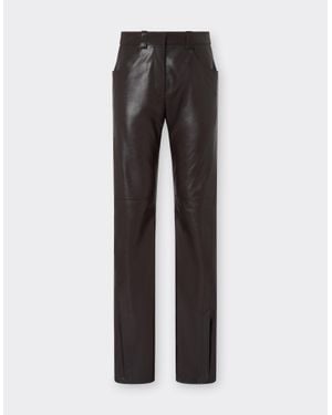 Ferrari Glossy Leather Trousers - Grey