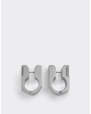 Ferrari Pendientes De Metal Texturizado - Blanco