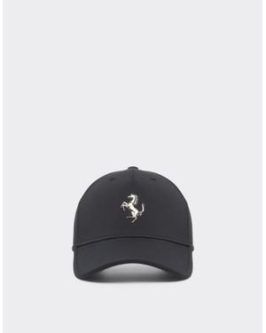 Ferrari Baseball Cap With Metal Prancing Horse - Blue