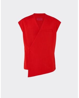 Ferrari Faille Moiré Waistcoat - Red