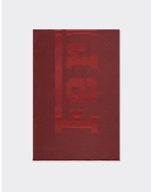 Ferrari Wool And Silk Scarf With Logo - Red