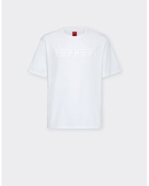 Ferrari Cotton T-Shirt With Logo - White