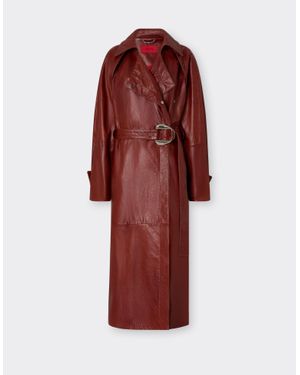 Ferrari Waxed Leather Coat - Red