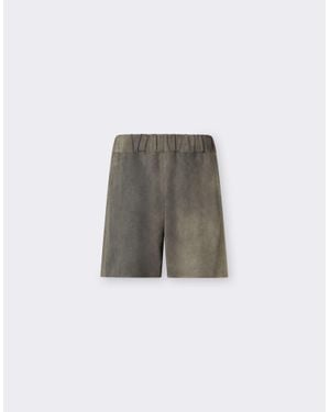 Ferrari Viscose Cady Shorts With Elasticated Waist - Gray