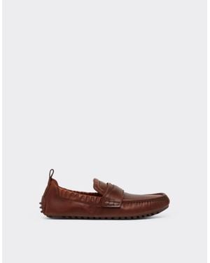 Ferrari Nappa Leather Driver Shoes - Brown