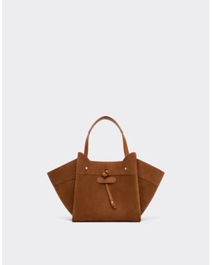 Ferrari Mini Suede Tote Bag - Brown