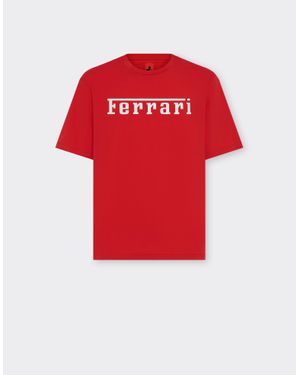 Ferrari Cotton T-Shirt With Logo - Red