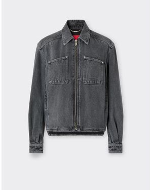 Ferrari Dark Marbled Denim Jacket - Grey