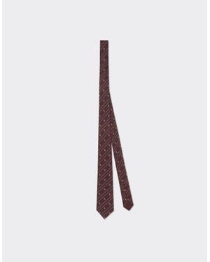 Ferrari Jacquard Silk Tie With Prancing Horse - White