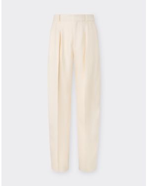 Ferrari Shantung Silk Trousers - White