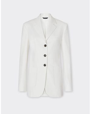 Ferrari Wool Foulé Blazer - White