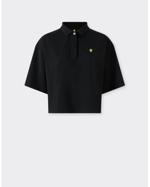 Ferrari Polo Shirt With Scuderia Graphic - Black
