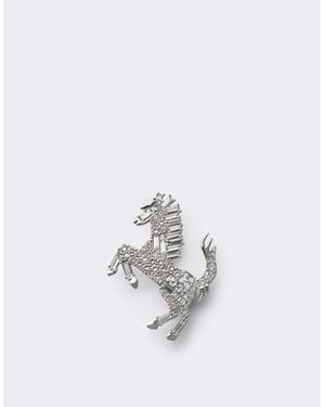 Ferrari Broche Cavallino Rampante Con Pedrería - Blanco