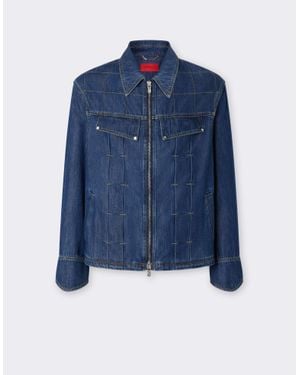 Ferrari Denim Jacket With 7X7 Check - Blue