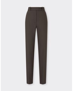 Ferrari Straight-Leg Trousers - Brown