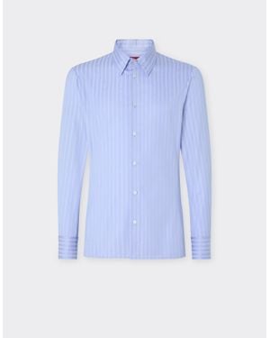 Ferrari Cotton Shirt With Monogram Motif - Blue