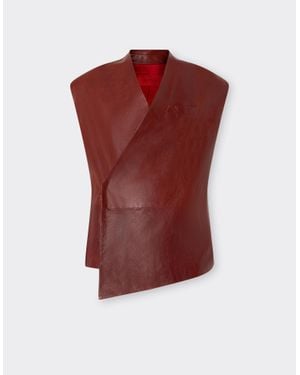 Ferrari Waxed Leather Vest - Red