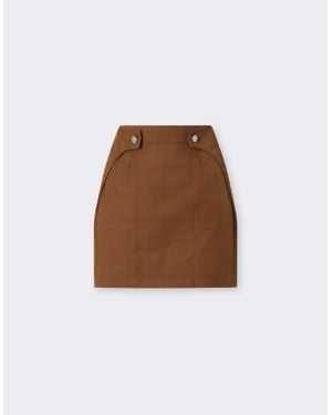 Ferrari Recycled Gabardine Skirt With Water-Repellent Finish - Brown