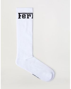 Ferrari Cotton Blend Socks With Logo - White