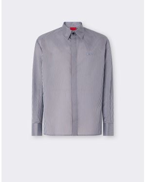 Ferrari Silk-Blend Barré Shirt With Embroidery - Purple