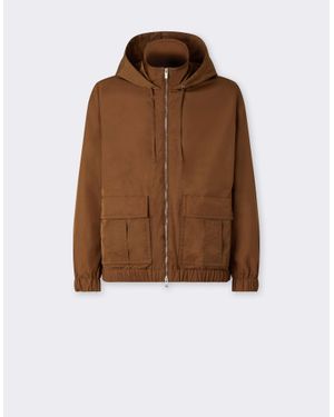 Ferrari Recycled Gabardine Blouson With Water-Repellent Finish - Brown