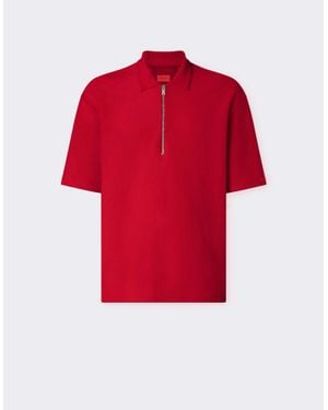 Ferrari Bouclé Terry Polo Shirt - Red