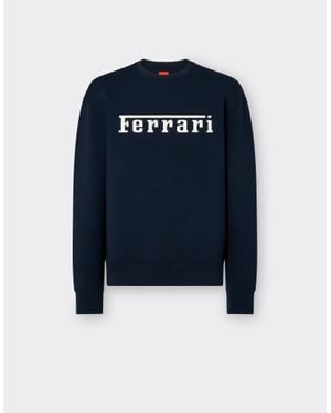 Ferrari Scuba Sweatshirt With Logo - Blue