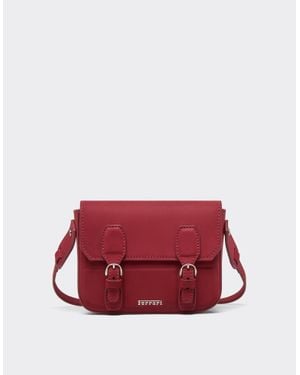 Ferrari Mini Nubuck Messenger Bag - Red