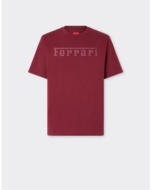 Ferrari Cotton T-Shirt With Logo - Red