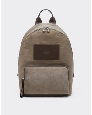 Ferrari Nylon And Leather Backpack - Natural