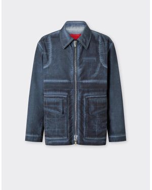 Ferrari Nylon Gabardine Pea Coat - Blue
