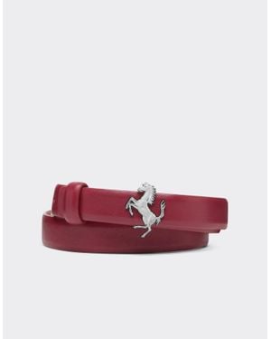 Ferrari Thin Nappa Leather Belt - Red