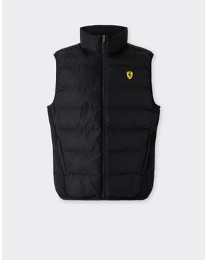 Ferrari Quilted Nylon Vest With Scudetto - Black