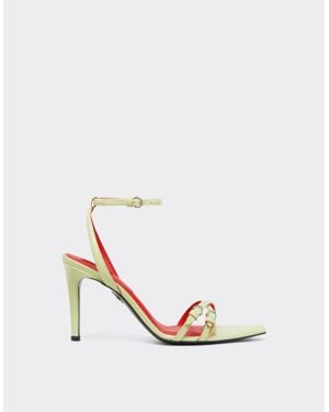 Ferrari Glossy Leather Sandals - White