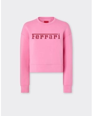 Ferrari Scuba Jersey Sweatshirt With Logo Print - Pink