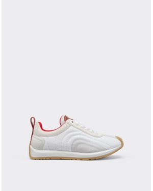 Ferrari Leather And Suede Running Trainers - White