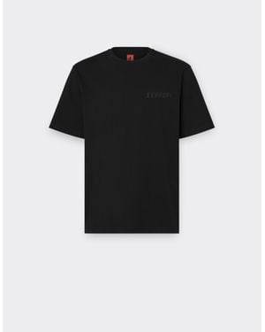 Ferrari Cotton T-Shirt With Logo - Black