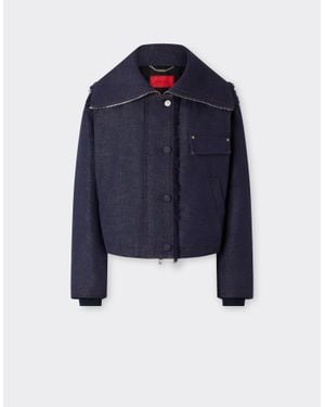 Ferrari Cotton And Linen Denim Jacket - Blue