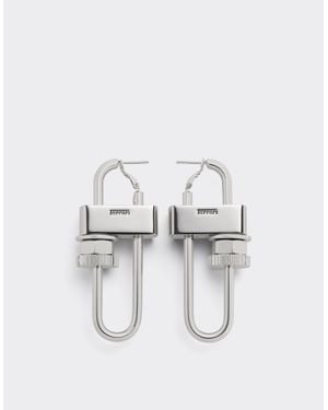 Ferrari Metal Earrings - White